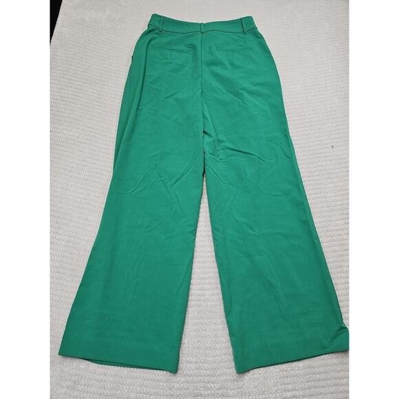 Loft Pants Womens 6 The Peyton Trouser Pleated Wide Leg Green - Picture 9 of 10